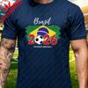 Brazil Country Flag Soccer Fan T Shirt Unisex Retro Vintage Football Supporter Trendy Casual Streetwear Daily Lifestyle Top