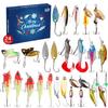 24-Piece Fishing Lure Gift Set Bass Pike Walleye Metal Spinnerbaits Minnows Assorted Colors Carbon Steel