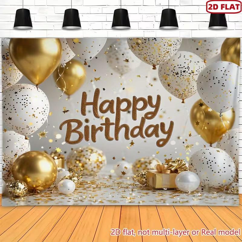 

2D Pink Gold 2nd Birthday Backdrop, Princess Crown & Balloon Party Wall Decor Banner 47.2x31.5inch/120*80cm