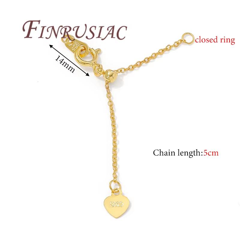 18K Gold Plated Extension Chain with Spring Clasp,2/3 Rows Pearl Necklaces Making,Tail Chain Connector Jewelry Accessories