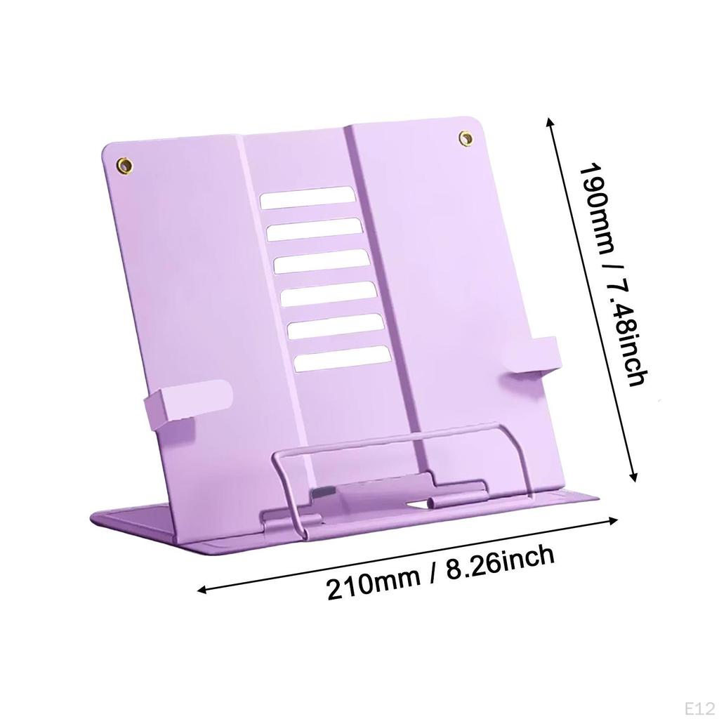Book Stand with Page Clips Decor Tabletop Rack for Recipes Textbooks Kitchen