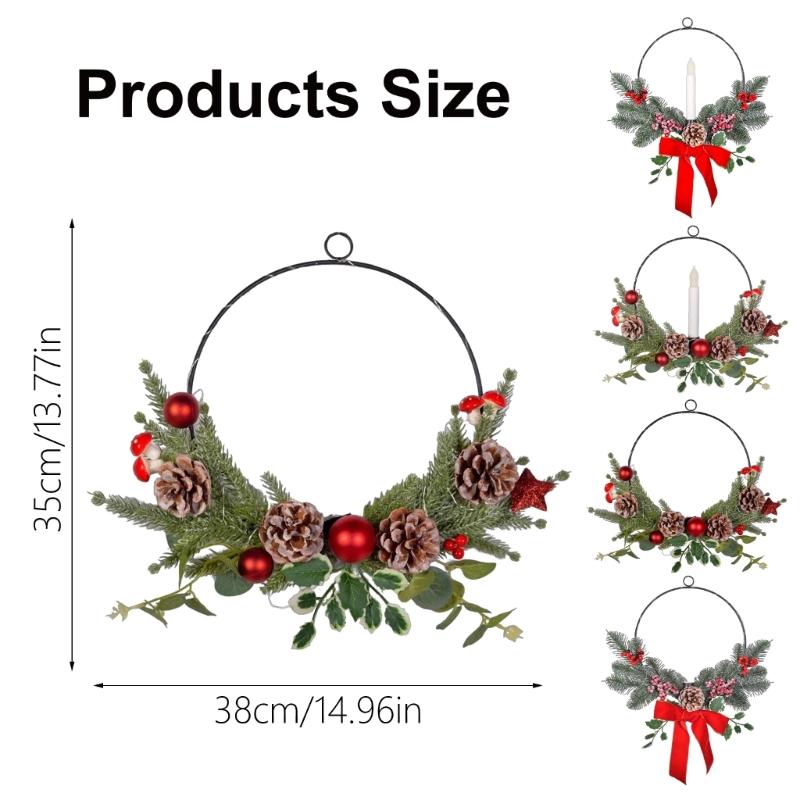 Elegant Christmas Wreath Hanging Decoration for Home Offices, Easy Installation,Illuminated Wreath Christmas Accessories
