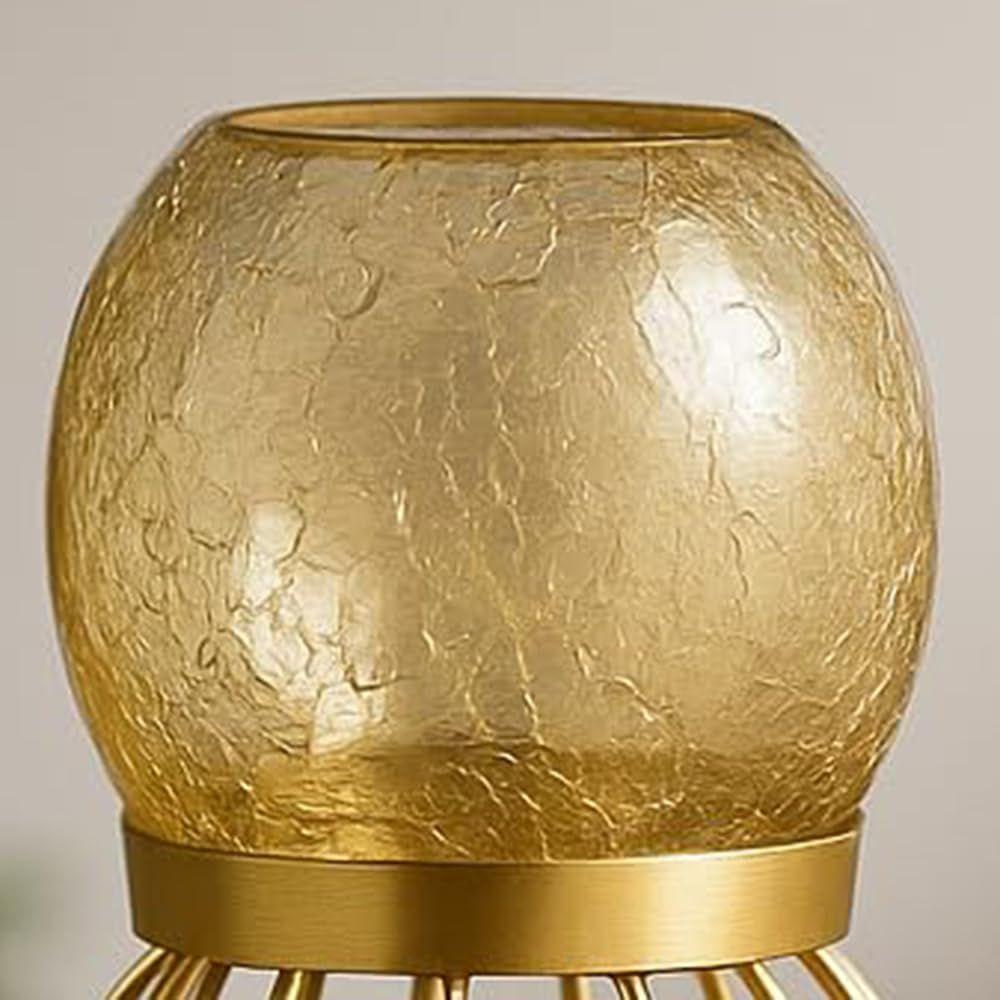 CraftVatika Diwali Decoration Items, Cracked Votive Glass Tealight Candle Holder Set,