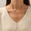 18K Gold Plated Sunflower CZ Y-Necklace, Dainty Layered Lariat Pendant Necklace for Women, Minimalist Jewelry