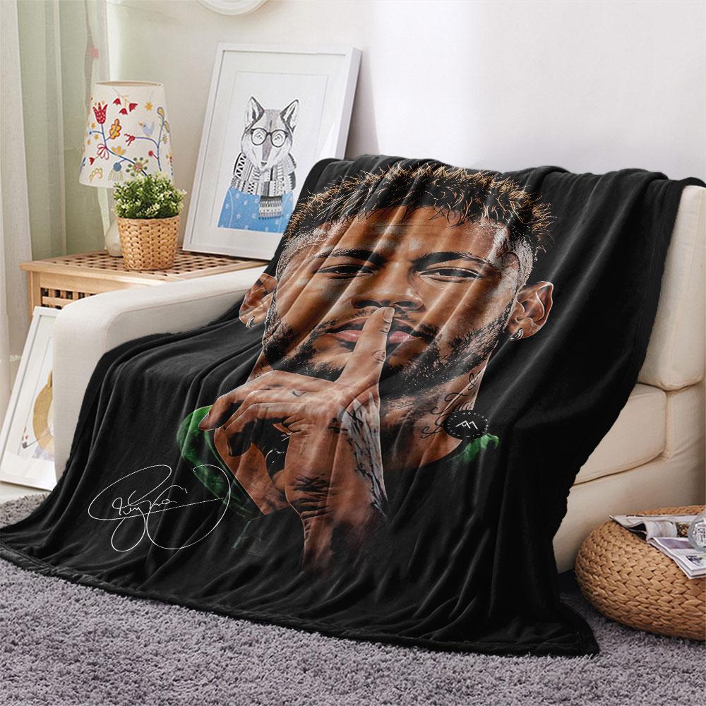 1PC Neymar Patterned Flannel Blanket Suitable For All Seasons for Home Decor Warmth and Comfort Gifts Holiday Present