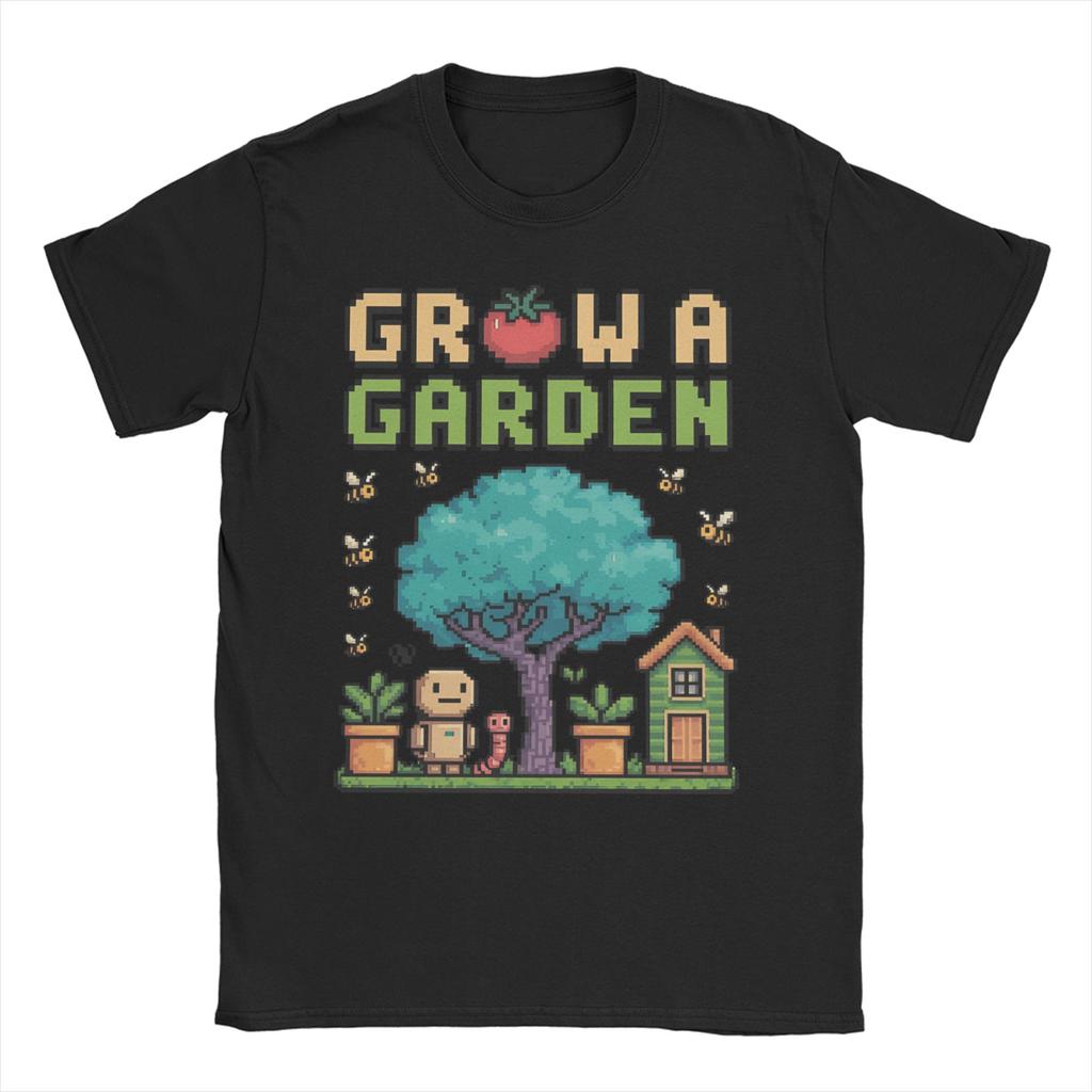 Unisex Women Funny Game Eat Sleep Grow A Garden Repeat Gamer T Shirts 100 Cotton Clothes O Neck Tee Shirt Plus Size TShirts
