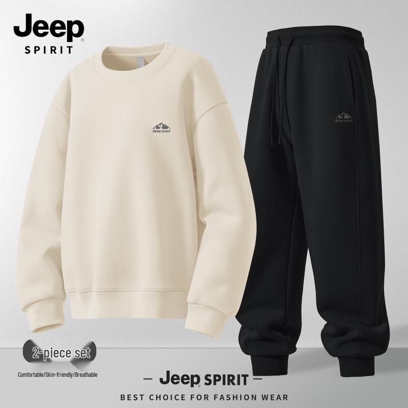 JEEP SPIRIT Men's Geometric Print Hoodie & Sweatpants Set