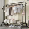 Sturdy Movable Floor-Standing Clothes Rack for Bedroom and Balcony Drying
