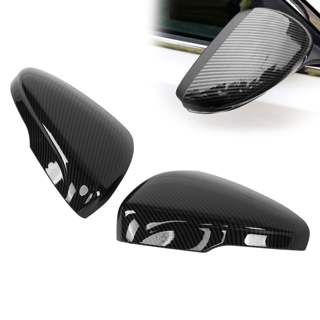2pcs Rearview Wing Mirror Cover Cap Carbon Fiber Style Replacement for Ford Focus 2019‑2021