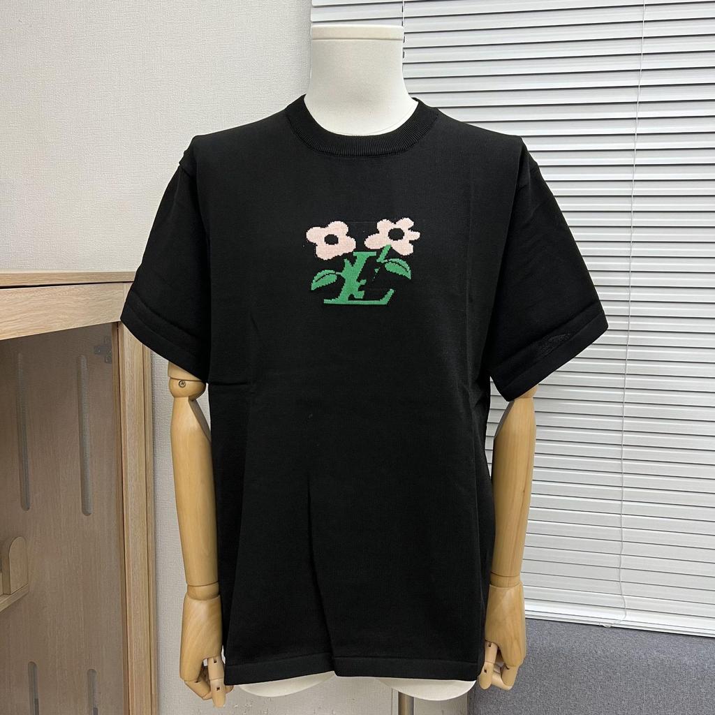 Edition 2025 Spring/Summer Trendy Jacquard Brand Logo Knit Unisex Short Sleeve