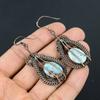 Larimar Gemstone Handmade Pure Copper Wire Wrap Amazing Jewelry Earrings
