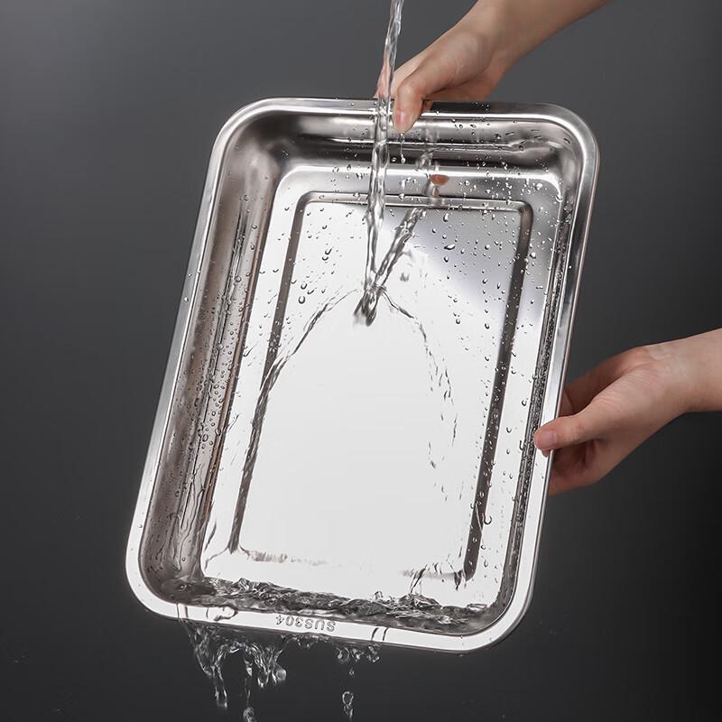 Baijie 304 Stainless Steel Deep Rectangular Serving Tray
