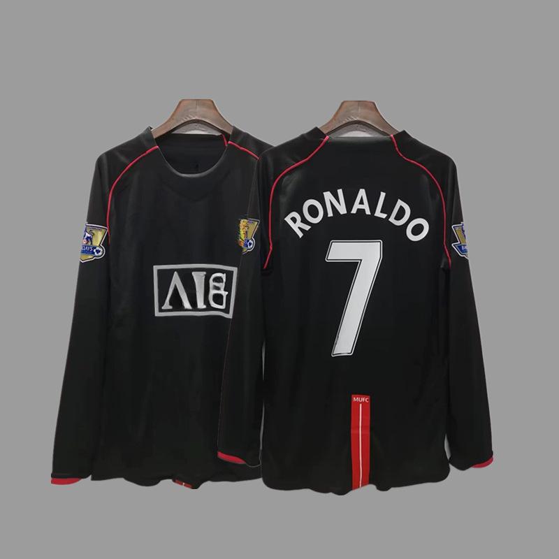 Vintage long-sleeved football jersey Beckham Zidane C Ronaldo classic national team jersey S