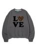 Katrina Kay Love Brown Leopard Crop Sweatshirt - Charcoal