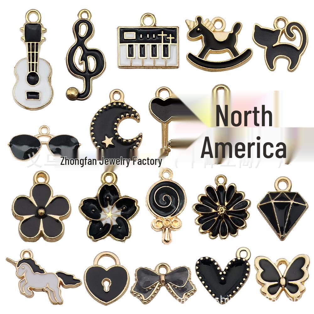 200-Piece Alloy Jewelry Set: 10-Color Drip Oil Charms for DIY Bracelets, Earrings, Keychains & Pendants