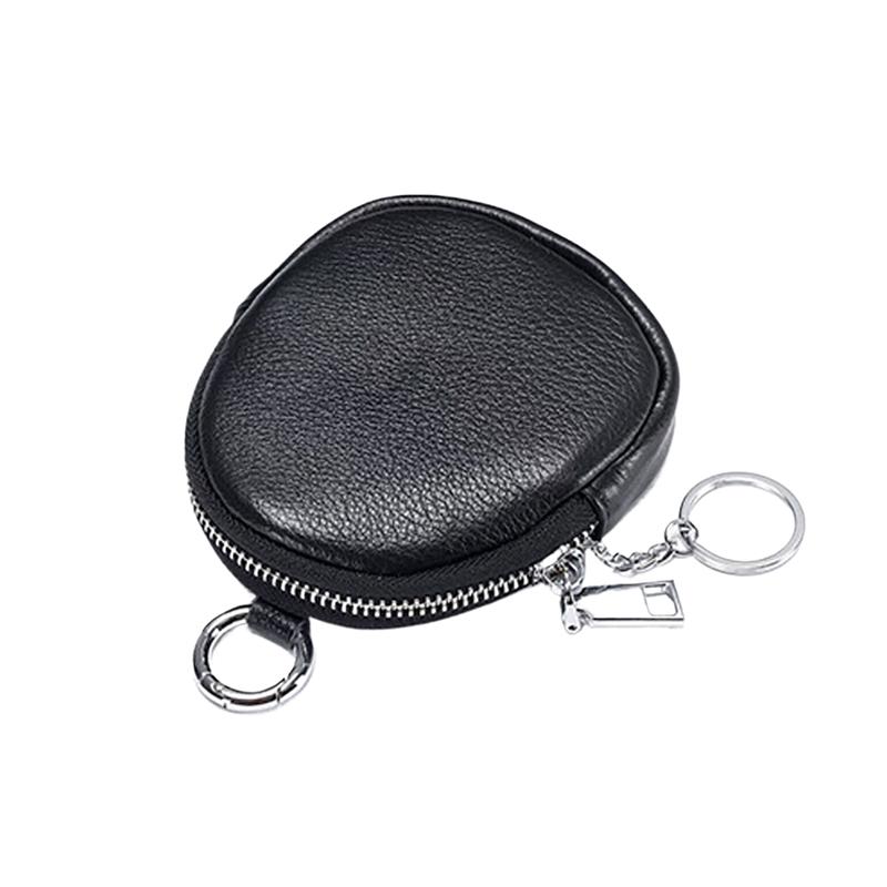 

Keychain Wallet For Women Men PU Leather Coin Purse Small Zipper Pouch Key Holder RFID Blocking Portable Storage Bag чёрный
