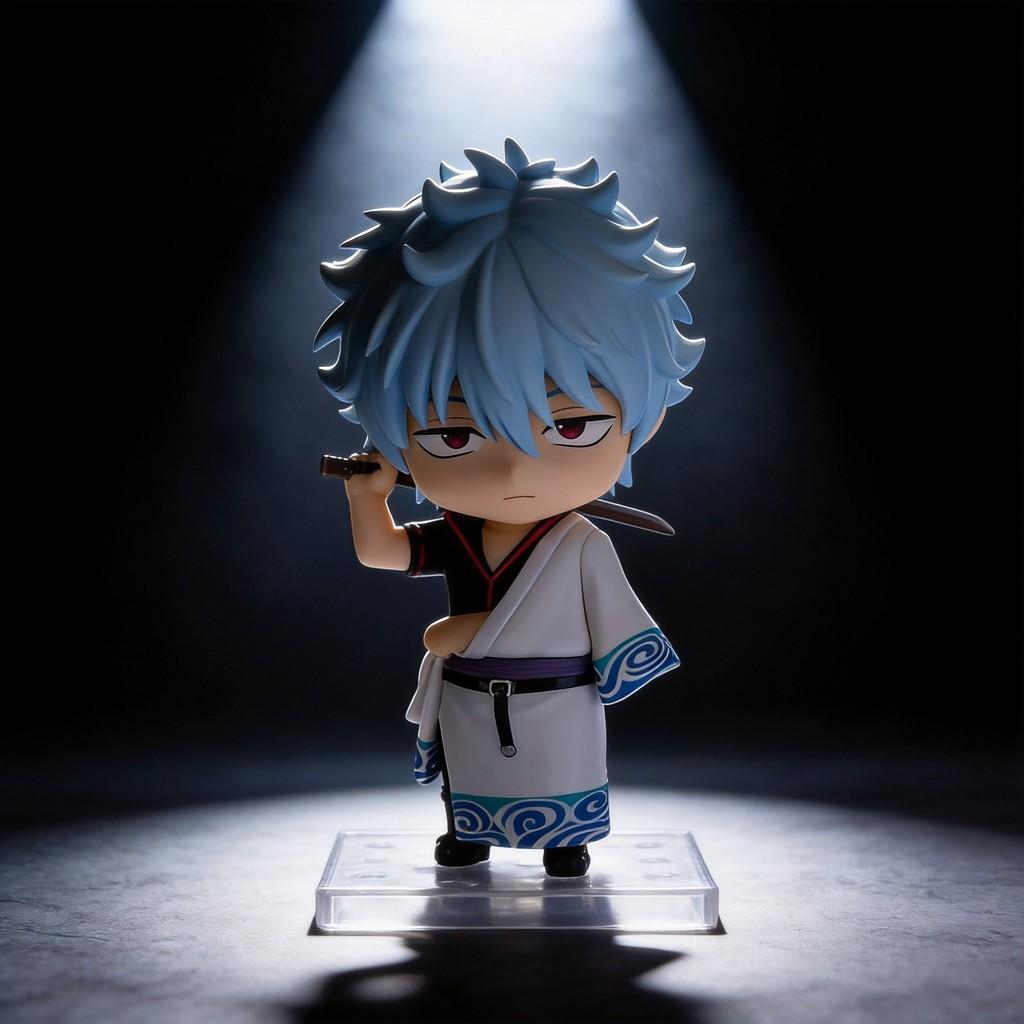 Figura de Arcilla Versión Q de Sakata Gintoki de Gintama 10cm PVC Acción Coleccionable Para Fans de Anime