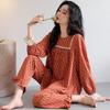Women's Spring Cotton Long Sleeve Pajamas - 2025 New Style, High-End Autumn Wear for Middle-Aged Moms, Plus Size Set