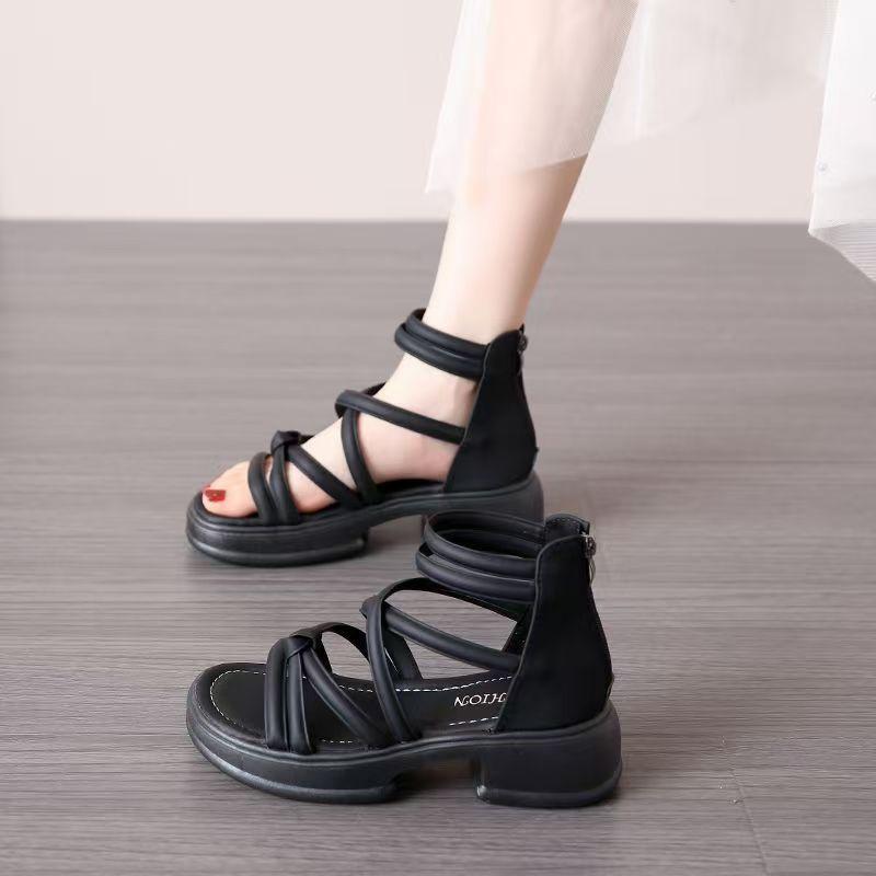 

Kids Summer Fairy Thick Soled Roman Sandals Chunky Heel Beach Slip On Dress Shoes size 37 чорний