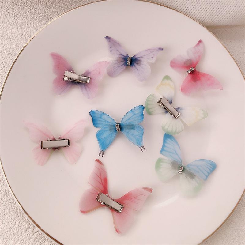 Ethereal Vintage Butterfly Hairpin - Elegant Sheer Tulle Hair Accessory