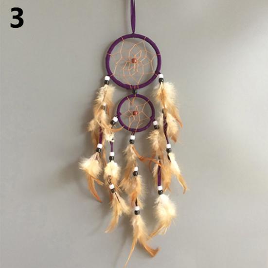 Double Circle Dream Catcher with Feathers Hanging Decoration Bedroom Ornament