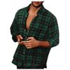 Erkek Düğme Aşağı Gömlek Casual Flanel Ekose Slim Fit Uzun Kollu Yayılmış Yaka Hafif Üstler