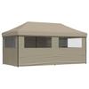Vidaxl Pop-Up Party Tent with 4 Walls, Taupe