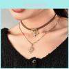 Vintage American Style Rhinestone Star Necklace For Women Chic Layered Choker Set