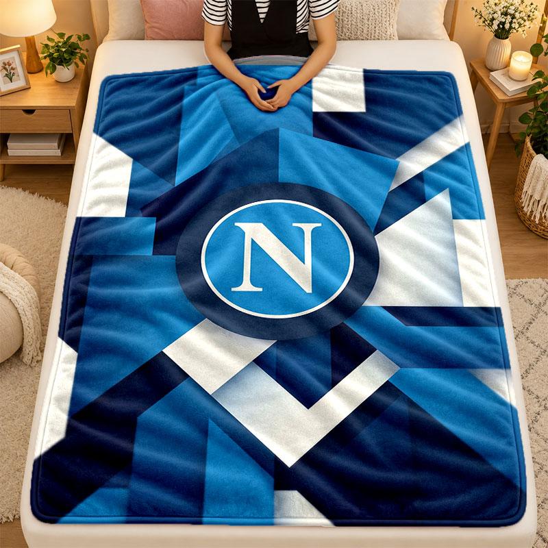Flannel BlanketNapoli FC Warm Soft Throw Blanket for Indoor Sofa Bed Living Room Use