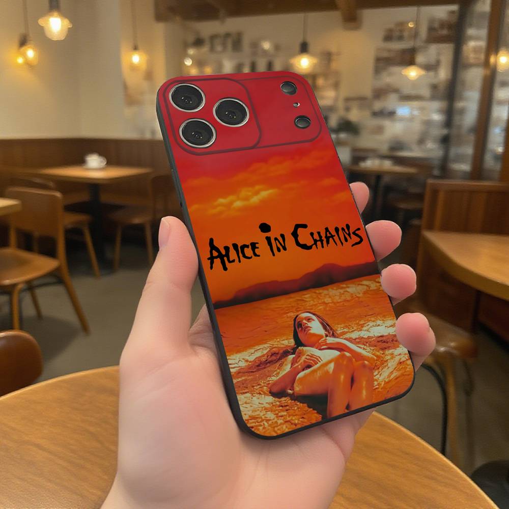 

Band A-Alice in Chains Phone Case For iPhone 17,16,15,14,13,12,11,Pro,XS,Max,XR,Plus,E,SE4,Mini Black Soft Cover iPhone13