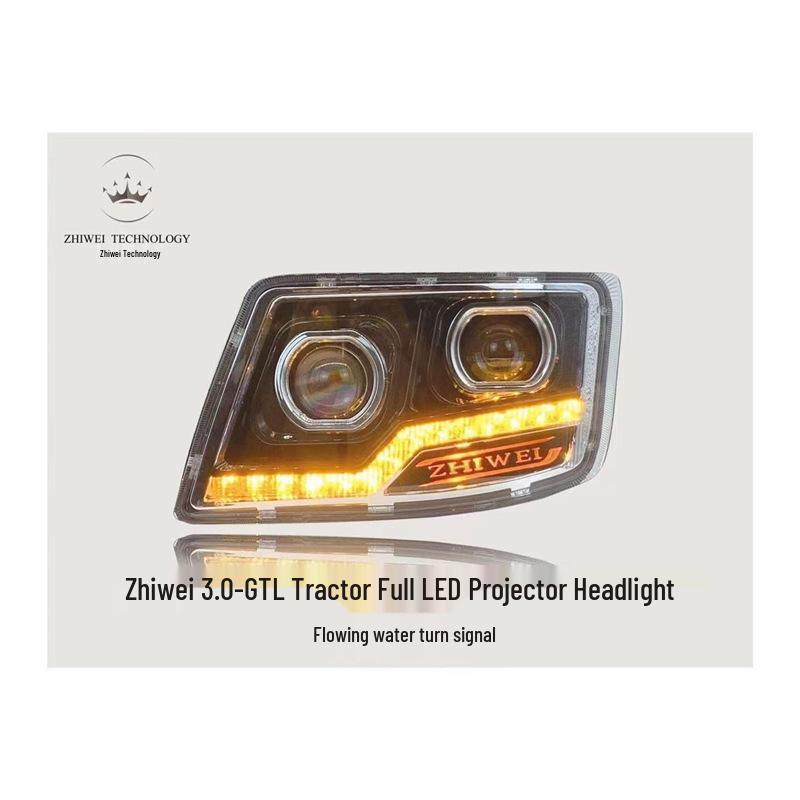 LED Dual Lens Super Bright Headlight with Flowing Turn Signal for 2019 Ouman GTL Tractor Standard