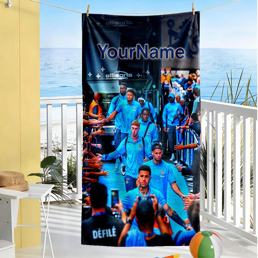 Chelsea Personalized Text Beach Towel Soft Durable Quick-Dry Perfect for Traveling Yoga Camping and Swimming