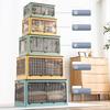 Large Capacity Storage Box Foldable Storage Cabinet with Wheels PP Transparent Sundries Storage Bin Book Toy Cloth Organizer Box