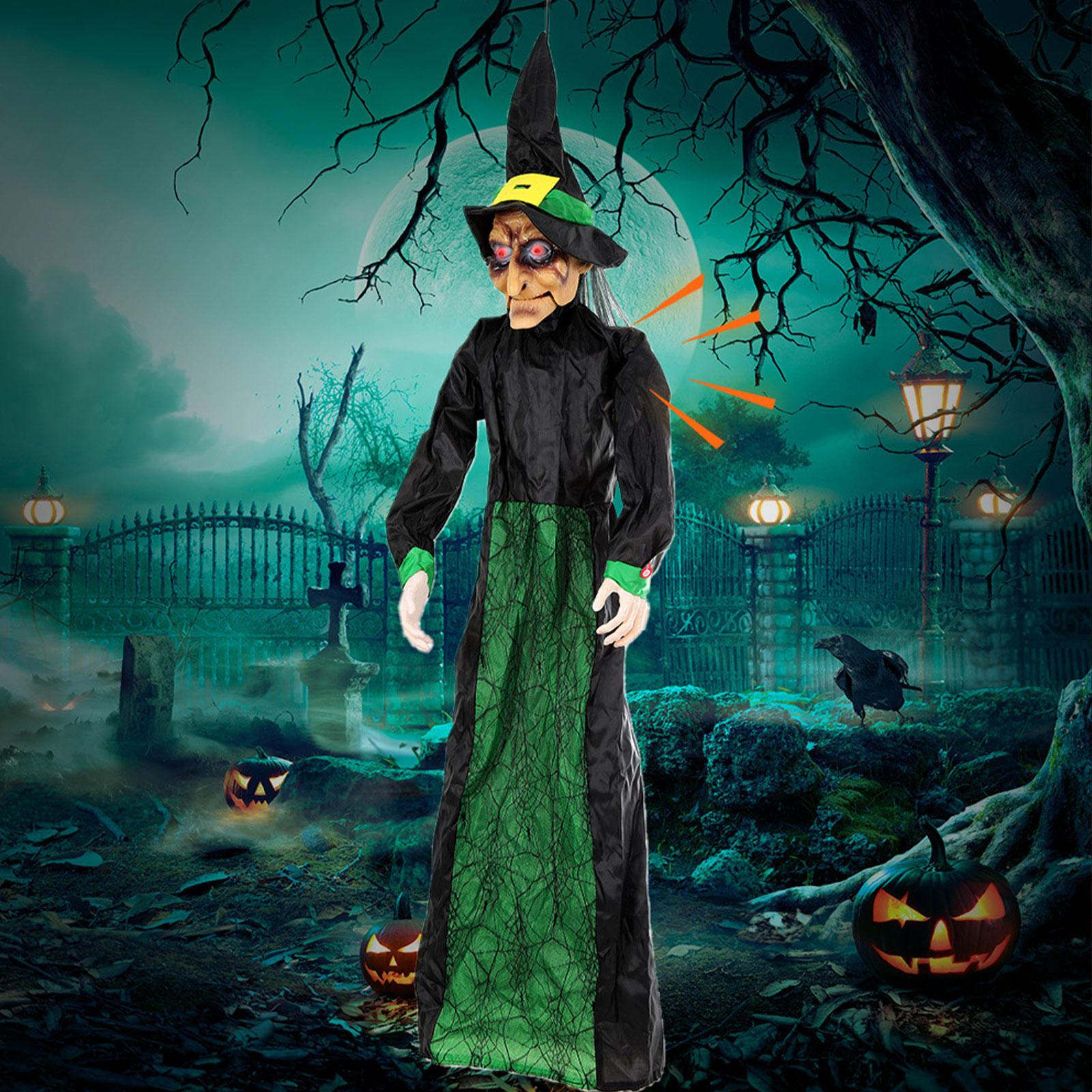 

Halloween Hanging Witch Spooky Prop for Theme Party Favors Walls Entry Gate зелений