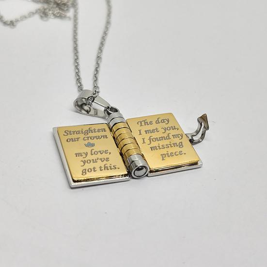 Daughter Book Necklace My Incredible Girl Pendant Stainless Steel Engraved Mini Book Necklace Jewelry Gift