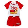 Kids' Summer Sportswear Set: Car Print T-shirt & Shorts