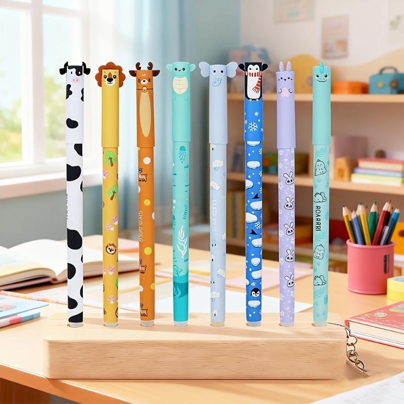 8 animal shaped erasable gel pen sets
