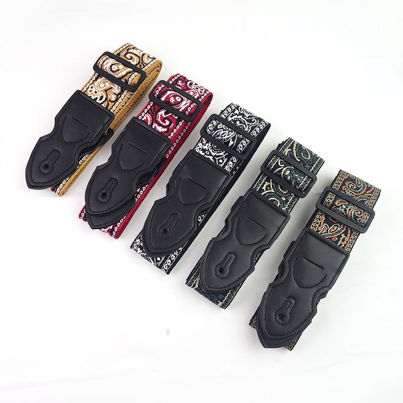 Premium Thickened Embroidered Guitar Strap for Acoustic & Electric Guitars - UK Design