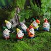Durable Outdoor Gnome Statue Mini Gnomes Figurine, Resin Welcome Garden Statue, Small Decorative Yard Figurine Dwarf Ornament for Fairy Garden, Flower