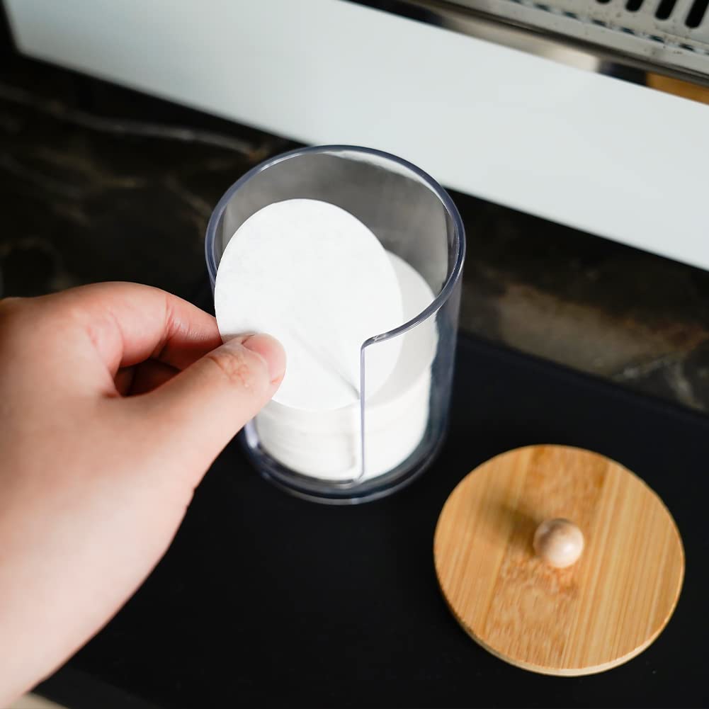 Watchget Coffee Filter Coffee Round Paper Filter Coffee Filter Fits Round Coffee Filter with Transparent Holder, Stand, Storage, 51mm/53mm/58mm Paper,