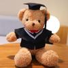 PhD Graduate Teddy Bear with Gown & School Emblem Logo