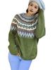 Women's 2026 Retro Color Block Knitwear: Long Sleeve, Comfortable, Versatile Round Neck Sweater