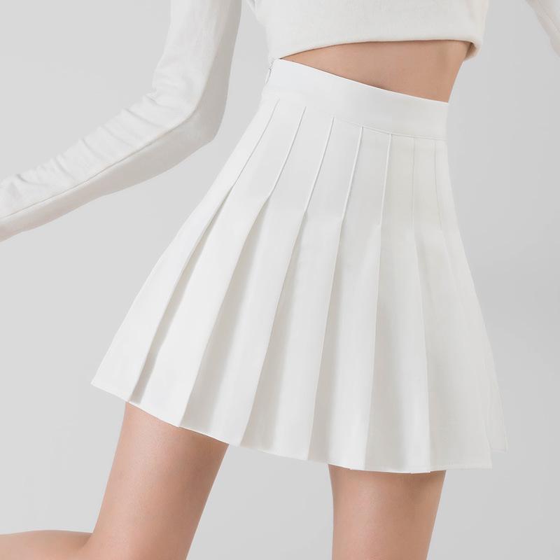 Women's Summer High-Waisted Pleated A-Line Skirt - Slimming, College Style, Anti-Exposure