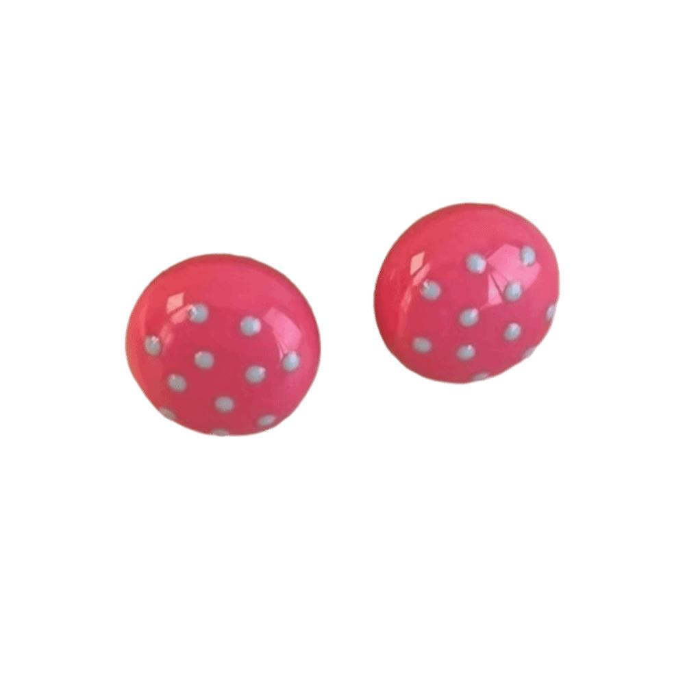 Flower Round Stud Earrings Temperament Jewelry Gift Elegant Polka Dot Earrings  Party