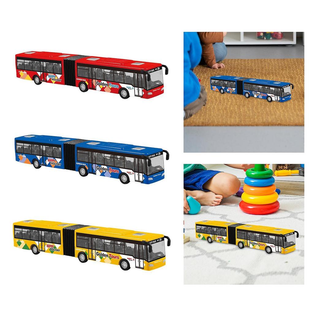 Modellino Autobus Lungo a Retrazione Lega Lega Autobus a Retrazione per Giochi Regali Decorazione rosso