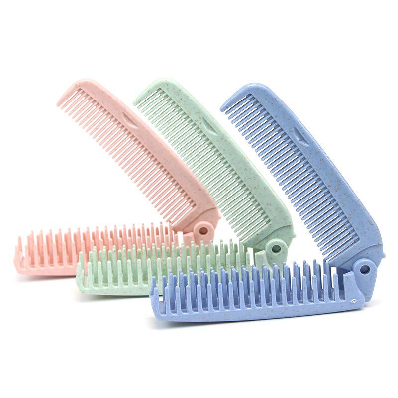 Portable Travel Hair Comb Hair Brush Wheat Straw Foldable Hair Brushes Massage Comb Anti-Static Hair Combs Hair Styling Tools