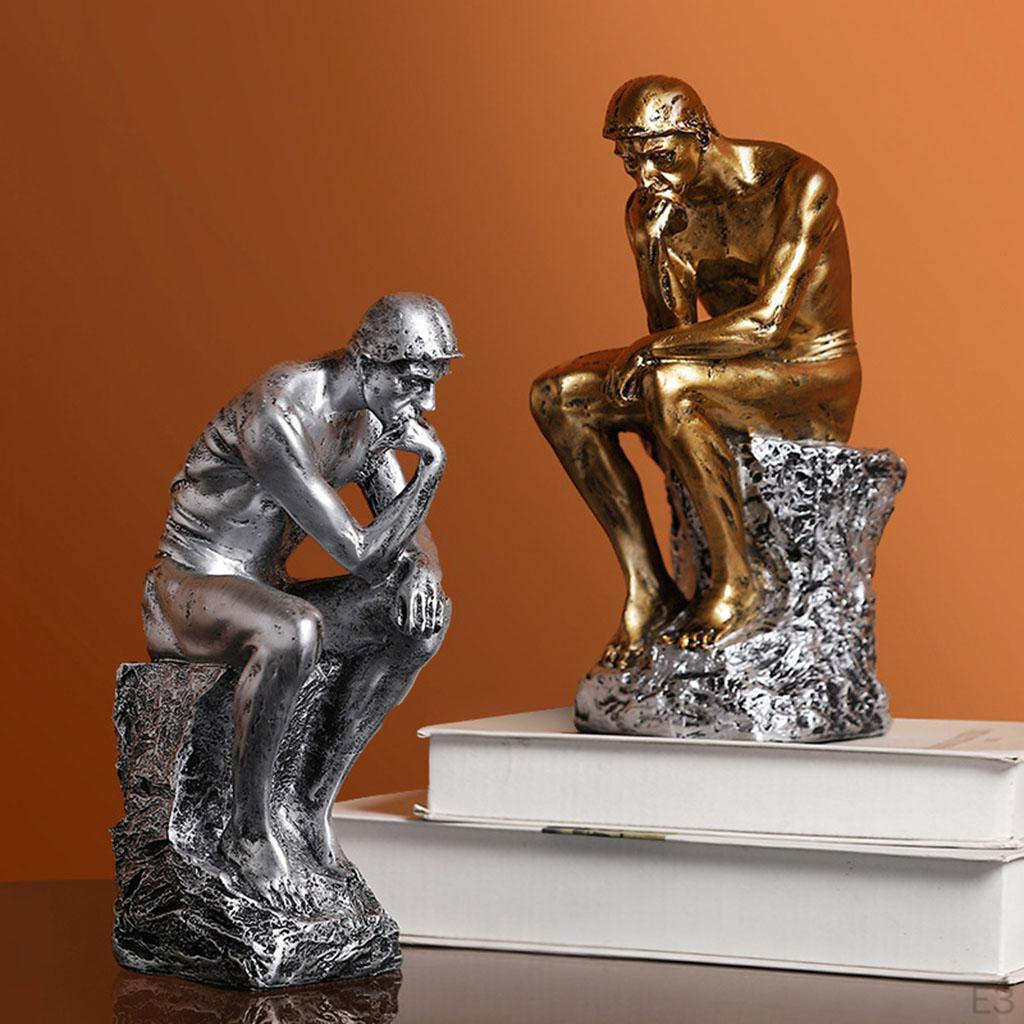 Abstract Sculpture Art - Thinking Decorative Figurine Decoration Resin Thinker Statue Man