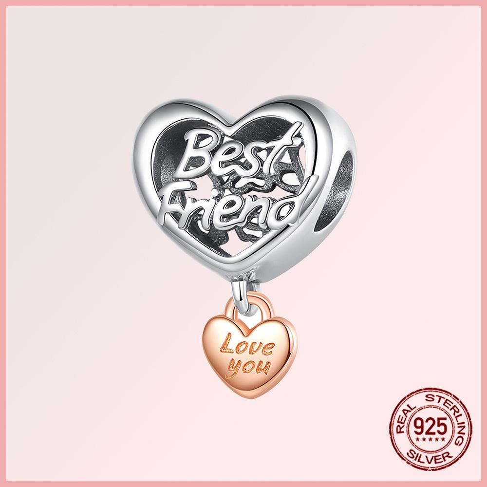 Funkelnde Familie Herz Engelsflügel Pavé Kupfer Anhänger Charms Passen Original Armband Perlen Schmuck Geschenk DIY