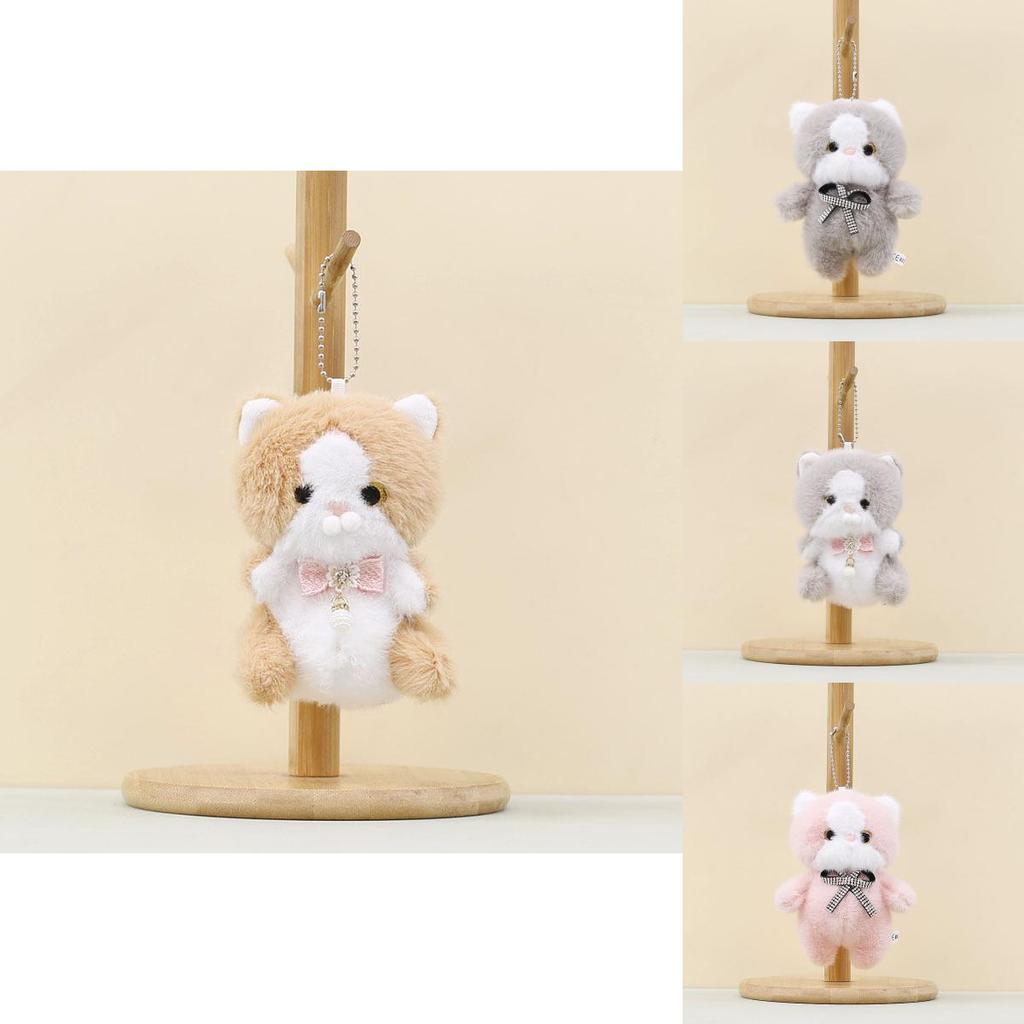 Plush Cat Keychain With Pp Cotton Filling For Cute Bag Decor