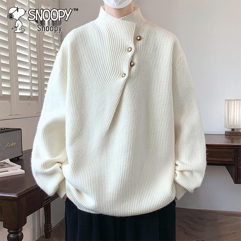Snoopy Men's Autumn/Winter Half-High Collar Pullover Knit Sweater